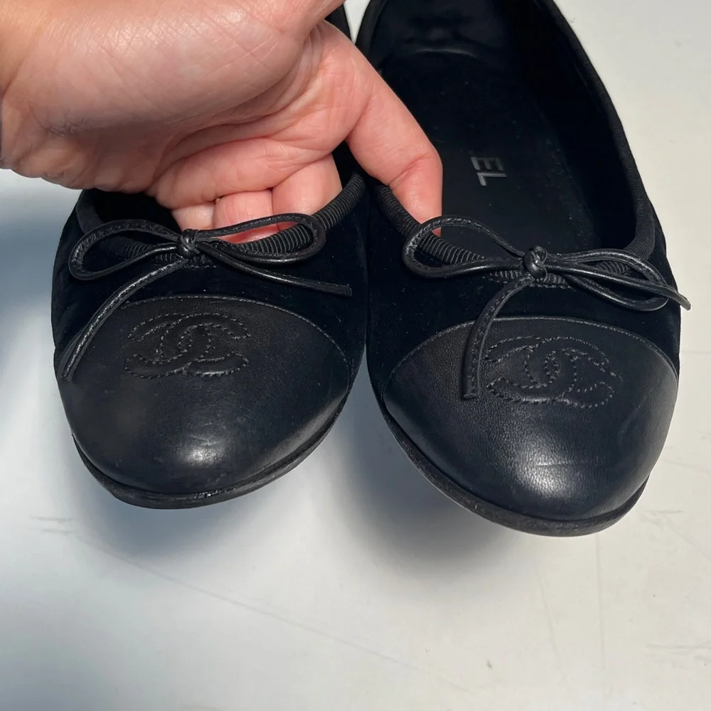 Sold CHANEL Black Leather Loafers with Bow